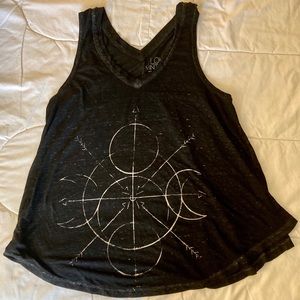 moon & arrow witchy symbol loose tank top